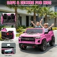 thumbnail image 2 of UBesGoo 24V 2 Seat Licensed Chevrolet Colorado Electric Ride on Car Toy for Toddler Kid w/ Remote Control, LED Lights, Pink, 2 of 10