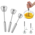 thumbnail image 1 of 3 Pcs Semi-automatic Whisk, Kitchen Whisk, Balloon Whisk, Whisk Mixer For Mixing Gift, 1 of 5