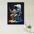thumbnail image 2 of Designart Astronaut Sitting On The Toilet III Canvas Wall Art, 2 of 5
