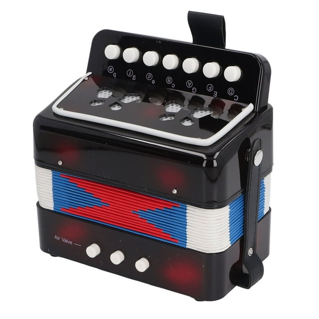 Acordeón De Botones, 7 Teclas De Control Acordeón Educativo 2 Bajos Acordeón Para Niños Instrumento Musical Para Práctica De Puesta En Escena