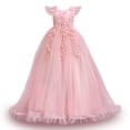 thumbnail image 4 of Miluxas Robe de Princesse pour Filles Robe Formelle pour Enfants Robe de Bal Concours Mariage Fête Robes pour Filles Rose 7-8 Ans, 4 of 6