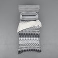 thumbnail image 2 of Grey Duvet Cover Set, Nordic Snowflake Knit Patterns Scandinavian Motifs Traditional and Modern Print, Bedding Set with Shams and Fitted Sheet, 3 Sizes, by Ambesonne, 2 of 3