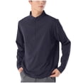 thumbnail image 2 of Blusa y camisa de manga larga con cuello alto para hombre, informal, a la moda, de color liso, con media cremallera, de manga larga, para correr, fitness, ejercicio al aire libre, blusa de poliéster p, 2 of 6