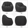 thumbnail image 5 of MINCETA Bean Bag Chair for Adults, Comfy Bean Bag Sofa with Armrest, Dark Gray BeanBag Chair with Back Support for Living Room, Bedroom, 5 of 7