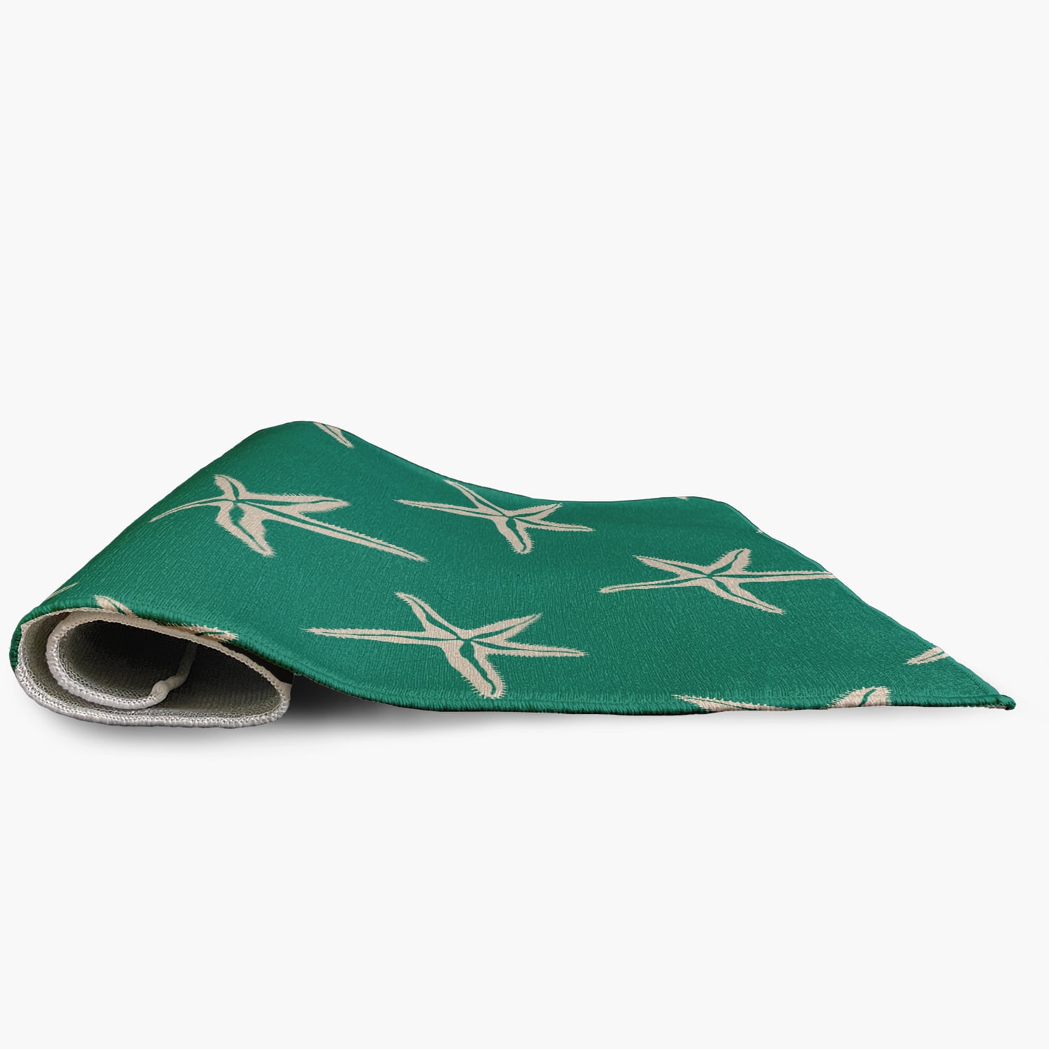 18" x 30" Simply Daisy Starfish Beach Style Chenille Area Rug, Kelly Green