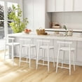 thumbnail image 2 of Costway Bar Chair Counter Height Stools Set of 4 with Acacia Wood Frame Supporting Legs White, 2 of 8