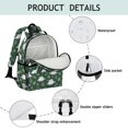 thumbnail image 4 of Green Cartoon Dinosaurs Leaves Pattern Cute School Backpack Bag for School with Padded Back and Adjustable Shoulder Straps 15.25"x11.5"x5.25", 4 of 5