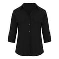 thumbnail image 4 of Kiplyki Clearance Fall Shirts for Women Long Sleeve Turndown Collar Button Shirt Tops, 4 of 7