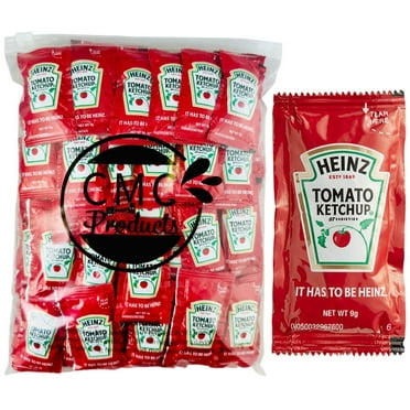 Slide Seal Bag of 100 Heinz 9g Ketchup Condiment Packs Condiment Packs - Ketchup w/ Plastic Food Bag & Slide Seal – Perfect for Boxed Lunches, BBQ, Picnics, and Parties (Ketchup, 100 Count)