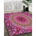 thumbnail image 3 of Ahgly Company Machine Washable Indoor Round Transitional Dark Hot Pink Area Rugs, 10' Round, 3 of 7