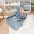 thumbnail image 3 of Comfy Cubs Hooded Baby Towels 2-Pack, Large 32" x 32" - 6 Layer, 100% Muslin Cotton, Pacific Blue, 3 of 6