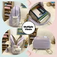 thumbnail image 5 of Kawaii Backpack Double Shoulder Bag with Cute Star Removable Pouch Small Clear Front Pocket Large Capacity Fits 16" Laptop Dopamine Colors Daypack (Pink), 5 of 7