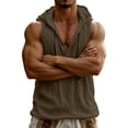 thumbnail image 6 of Guluxicc Cotton Tank Tops for Men Drawstring Hooded Solid Color Shirts Regular Fit Summer Outdoor Casual Sleeveless Tops, 6 of 9
