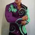 thumbnail image 1 of Nueva camisa de manga larga para hombre con botones tipo polo con estampado 3D de alta calidad y diseño de moda para fiestas sociales 2024, 1 of 6