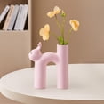 thumbnail image 4 of Jarrón de cerámica para flores, organizador de escritorio, maceta, decoración moderna, soporte para plantas Rosa, 4 of 7