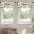 thumbnail image 2 of LALILO Kitchen Curtain Valance Bright With Sunflowers Leaves Rod Pocket Window Curtain 52"x 18" Set of 2, 2 of 5