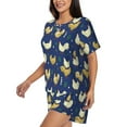 thumbnail image 2 of Bixox Women's Funny Chicken Printed Pajama Set 2 Piece Lounge Set Top and Shorts Soft Pajamas, Shorts with Pockets, 2 of 7