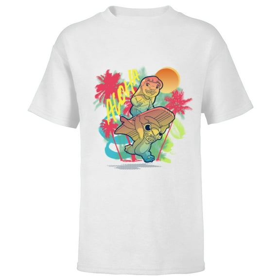 Disney Lilo & Stitch Beach Vibes Sunny Surfing Aloha - Short Sleeve T-Shirt for Kids - Customized-White