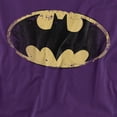 thumbnail image 2 of Batman Distressed Shield Unisex Adult T Shirt, Purple, Large, 2 of 6