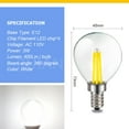 thumbnail image 2 of Ruiandsion E12 LED Filament Bulb White 4 Filaments 400LM 3W 110V 360 Degree Lighting for Indoor Outdoor Lighting,(pack of 5), 2 of 8