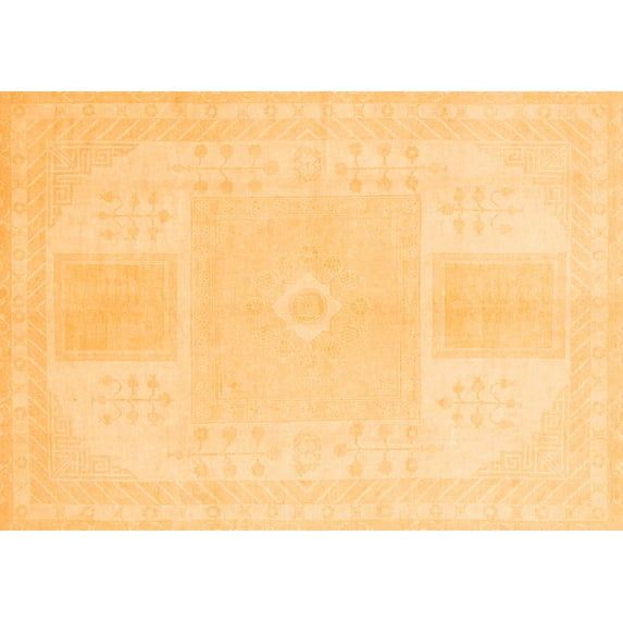 Ahgly Company Indoor Rectangle Abstract Orange Modern Area Rugs, 2' x 4'