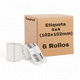 thumbnail image 1 of 6 Rollos de Etiquetas Térmicas Blancas Koovi 4x4 Pulgadas (102x102 mm) - 500 Etiquetas por Rollo, Precisión y Durabilidad, 1 of 5