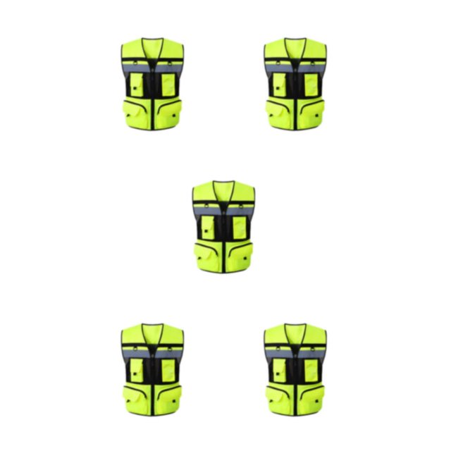 Inteprter Chaleco reflectante impermeable de poliéster para máxima seguridad y protección en chalecos de seguridad con poca luz Visibilidad Type5 NO5