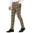 thumbnail image 4 of INSPIRE CHIC Men's Dress Plaid Pants Formal Printed Checked Trousers 30 Dark Brown, 4 of 7