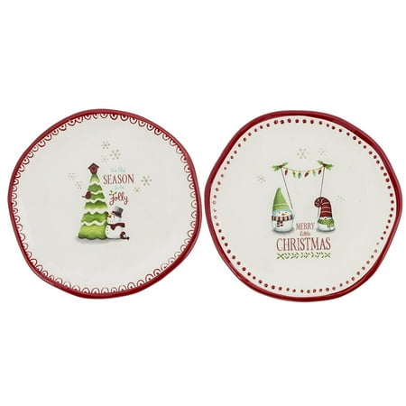 471164 mini decorative christmas holiday plates set of 2 by grasslands road - Decorative Christmas Plates 471164 mini decorative christmas holiday plates set of 2 by grasslands road - Decorative Christmas Plates