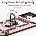 thumbnail image 2 of Hoibon for Motorola Moto G 5G 2025/Moto G 5G 2026/Moto G Play 2026 Phone Case Built in Slide Camera Lens Cover+Finger Ring Holder Kickstand Shockproof Full Body Protective Case - Rose Gold, 2 of 8