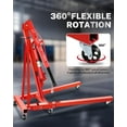 thumbnail image 3 of Lumiparty 2 Ton Folding Engine Hoist, 4400LB Hydraulic Cherry Picker Hoist Lift, Shop Crane with 6 Casters, Telescopic Boom for Lifting Motors, for Garage, Workshop and Repair, Black, 3 of 6
