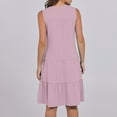 thumbnail image 4 of Vestidos de Manga Corta Casual para las Mujeres V Cuello Ruffle Mini Túnica, Sexy Elegante Vestido de Fiesta Del Club para las Vacaciones, Mezcla de Poliéster de Color Sólido, 4 of 9