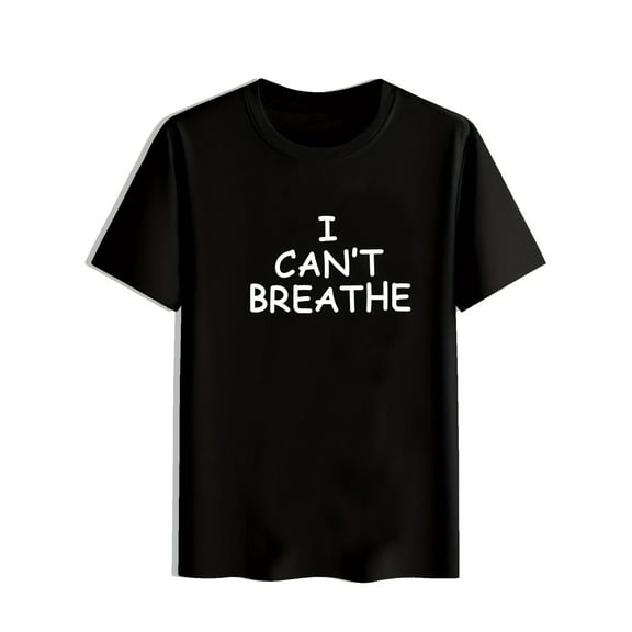 'I CAN'T BREATHE' Round Neck Comfortable Graphic T-shirts, Causal Tees, Short Sleeves Tops, Men's Clothes For Summer