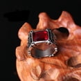 thumbnail image 4 of Mens Vintage Alloy Ring Gothic Cross Design With Red Rubies Electroplated Finish Perfect Gift For Men Fashion Ring And, 4 of 5