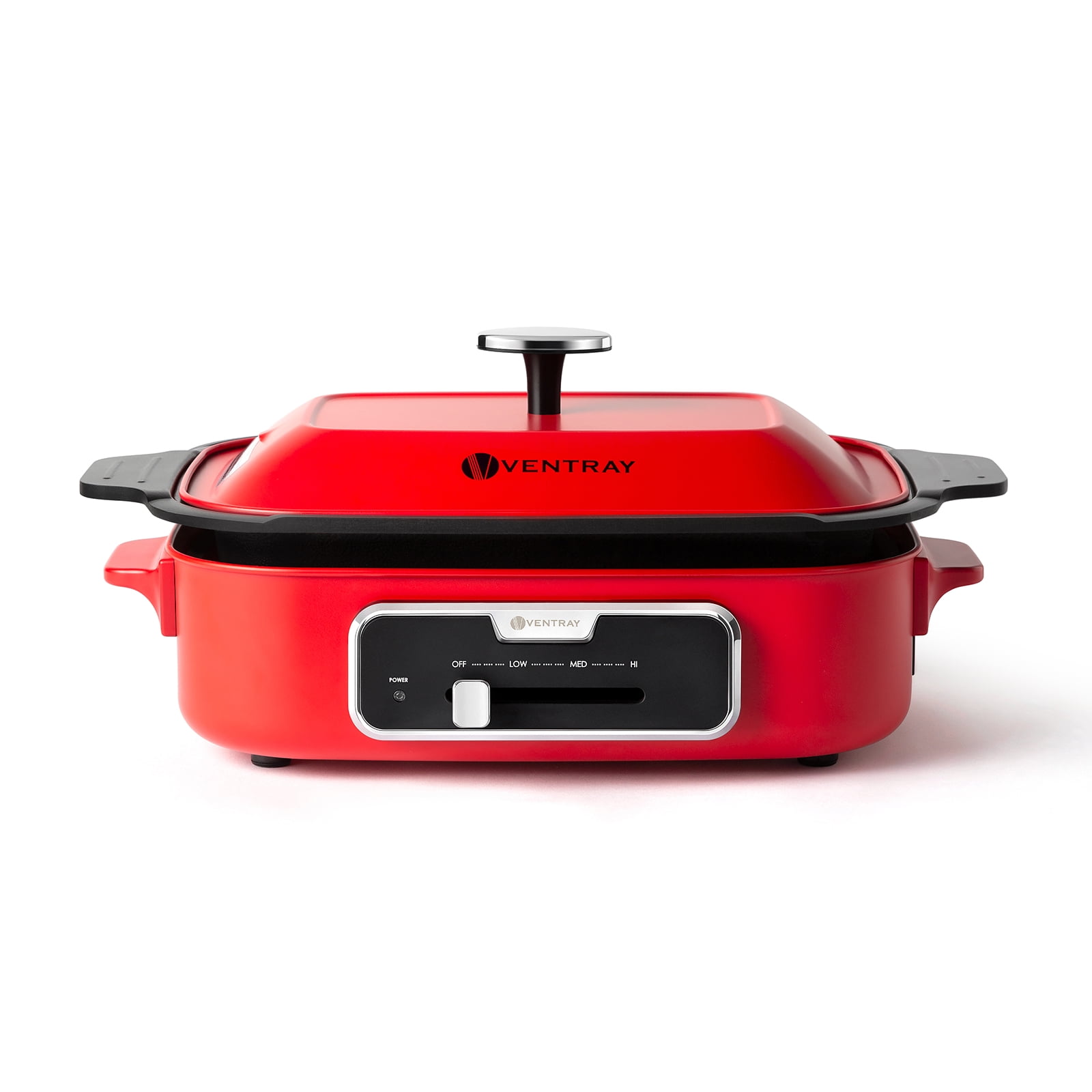 Ventray 1200W Smokeless indoor Grill, Table-top Griddle Plate with Interchangeable Nonstick Pan, Easy Control - Red | Walmart Canada