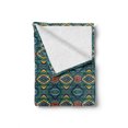 thumbnail image 2 of Abstract Soft Flannel Fleece Throw Blanket, Diamond Shapes with Effect and Folkloric Ornaments Native Tribal Influences, Cozy Plush for Indoor and Outdoor Use, 70" x 90", Multicolor, by Ambesonne, 2 of 6
