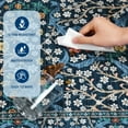 thumbnail image 6 of GlowSol 8'x10' Floral Area Rug Boho Washable Rug Non-Slip Low Pile Farmhouse Floral Carpet for Living Room Bedroom, Blue, 6 of 7