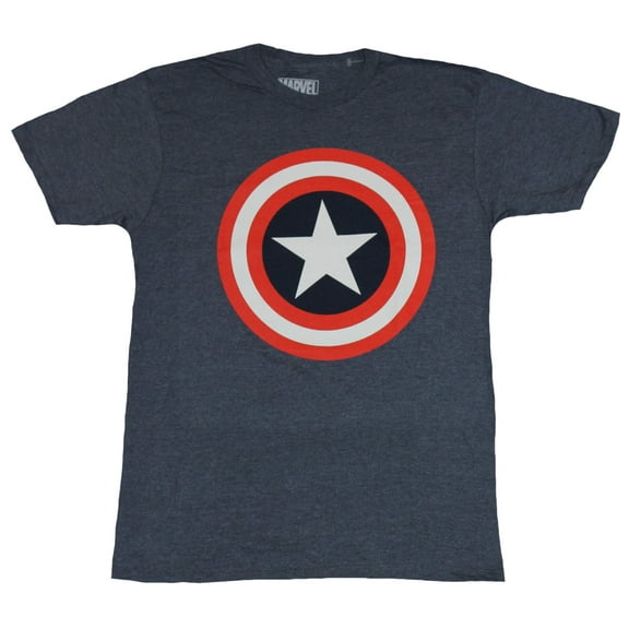 Captain America (Marvel Comics) Mens T-Shirt - Unblemished Red White Blue Logo (Small)