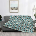 thumbnail image 2 of Yiaed PUG HEAD And Flower Print Blanket Throw Blanket Soft Cozy Flannel Blanket for Home Bed Sofa Couch Chair-50"x40", 2 of 6