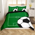 thumbnail image 2 of Football Duvet Cover Queen Size Soccer Bedding Set Teens,Sports Themed Duvet Cover Green Ball Gaming Bed&nbsp;Set Football Room Decor 3Pcs ()(No Comforter), 2 of 5