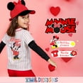 thumbnail image 3 of Disney Minnie Mouse Girls Mesh Baseball Jersey - Minnie Graphic Print Short Sleeve Button Down Sports Shirt for Kids (Sizes 4-6X), 3 of 6