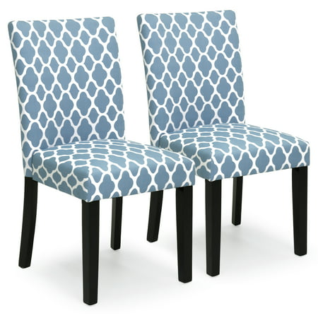 Best Choice Products Set of 2 Mid-Century Modern Fabric Parson Dining Chairs,