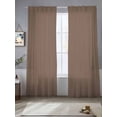 thumbnail image 5 of Pure Brown Semi Sheer Window Curtains 84 Inches Long, Simple Solid Color Rod Pocket Voile Silky Chiffon Curtain Light Filtering Drapes for Living Room, Kitchen, Bedroom, 52"x84", 2 Panels, 5 of 9