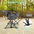 thumbnail image 4 of Ainfox Hammock Chair with Footrest, Oversized Swinging Portable Folding Camping Chairs for Adults Outside Swinging Camp with Cup Holder Pillow for Outdoor Patio Lawn Grey, 4 of 16