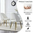 thumbnail image 4 of Living Room Chair Set of 2, Upholstered Dining Chair with Back and Metal Legs, Modern Accent Chair for Bedroom Dining Rom Dorm, White, 4 of 7