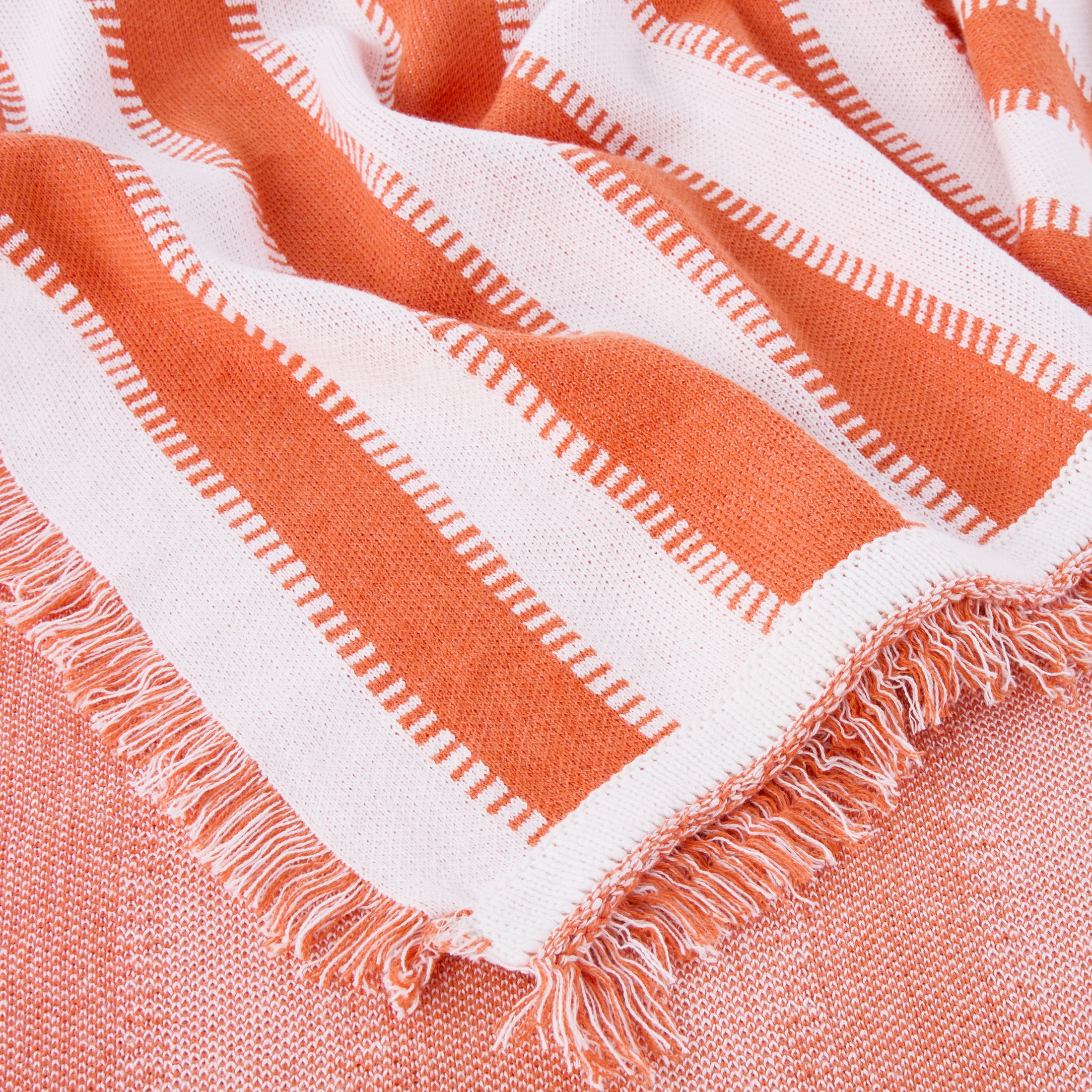 Mainstays by Becky G. & Alejandra Tapestry Knit Throw, Orange Stripe, 50" x 60"