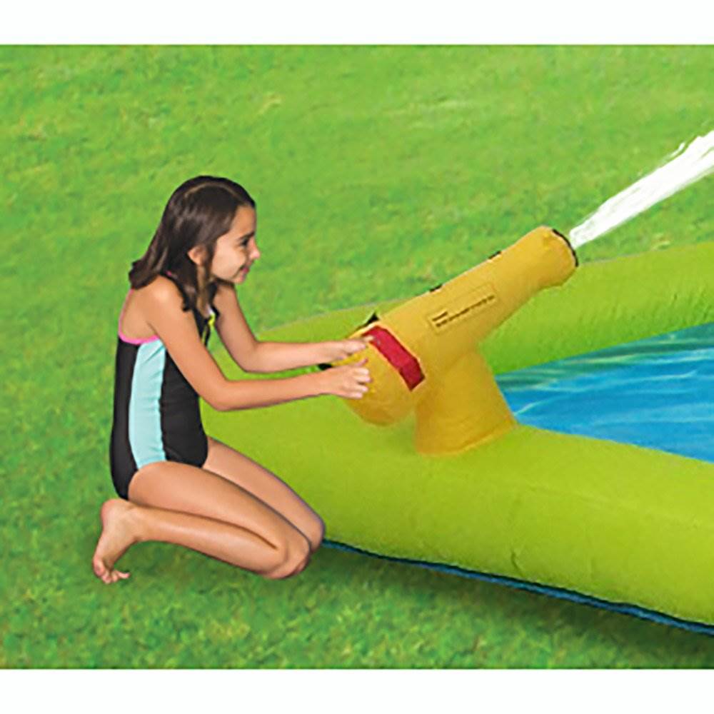 kahuna mega blast inflatable backyard kiddie pool and slide water park