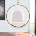 thumbnail image 4 of HomeRoots 520605 42 x 42 x 25 in. White & Gold Acrylic & Faux Leather Hanging Balloon Chair, 4 of 7