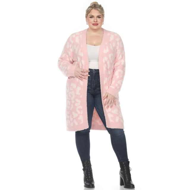 White Mark Cardigan Sherpa Léopard pour Femmes