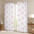 thumbnail image 2 of Feelyou Pink Bowknot Black Out Curtains, Butterly Knot Curtains Pack of 2 (42x63 Each), 2 of 6